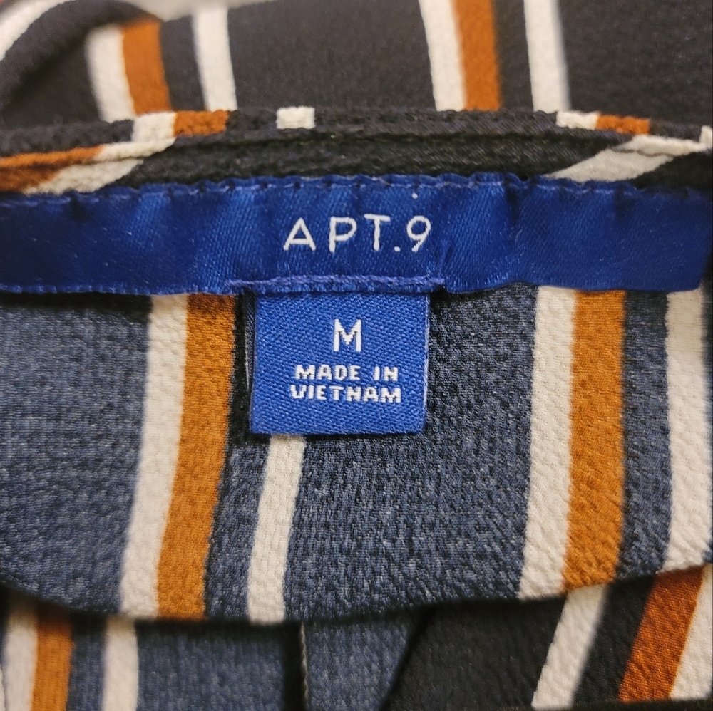 Apt. 9 Wrap Front Striped Jumpsuit Size M Flutter… - image 3